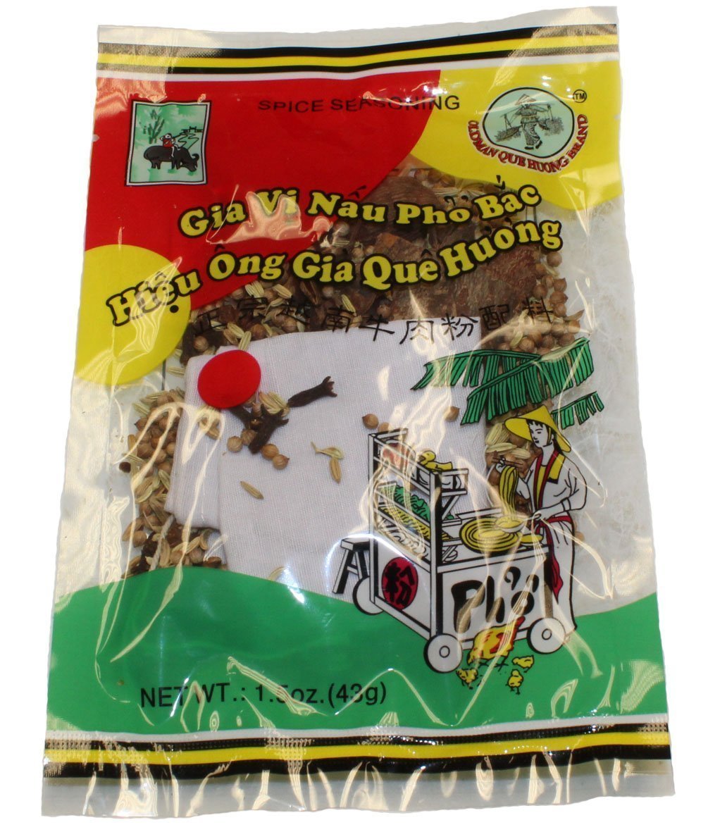Old Man Que Huong Pho Bac Spice Seasoning (6 Packs) - Authentic Vietnamese Pho Broth Seasoning Mix for Home Cooking, Restaurants & Meal Prep
