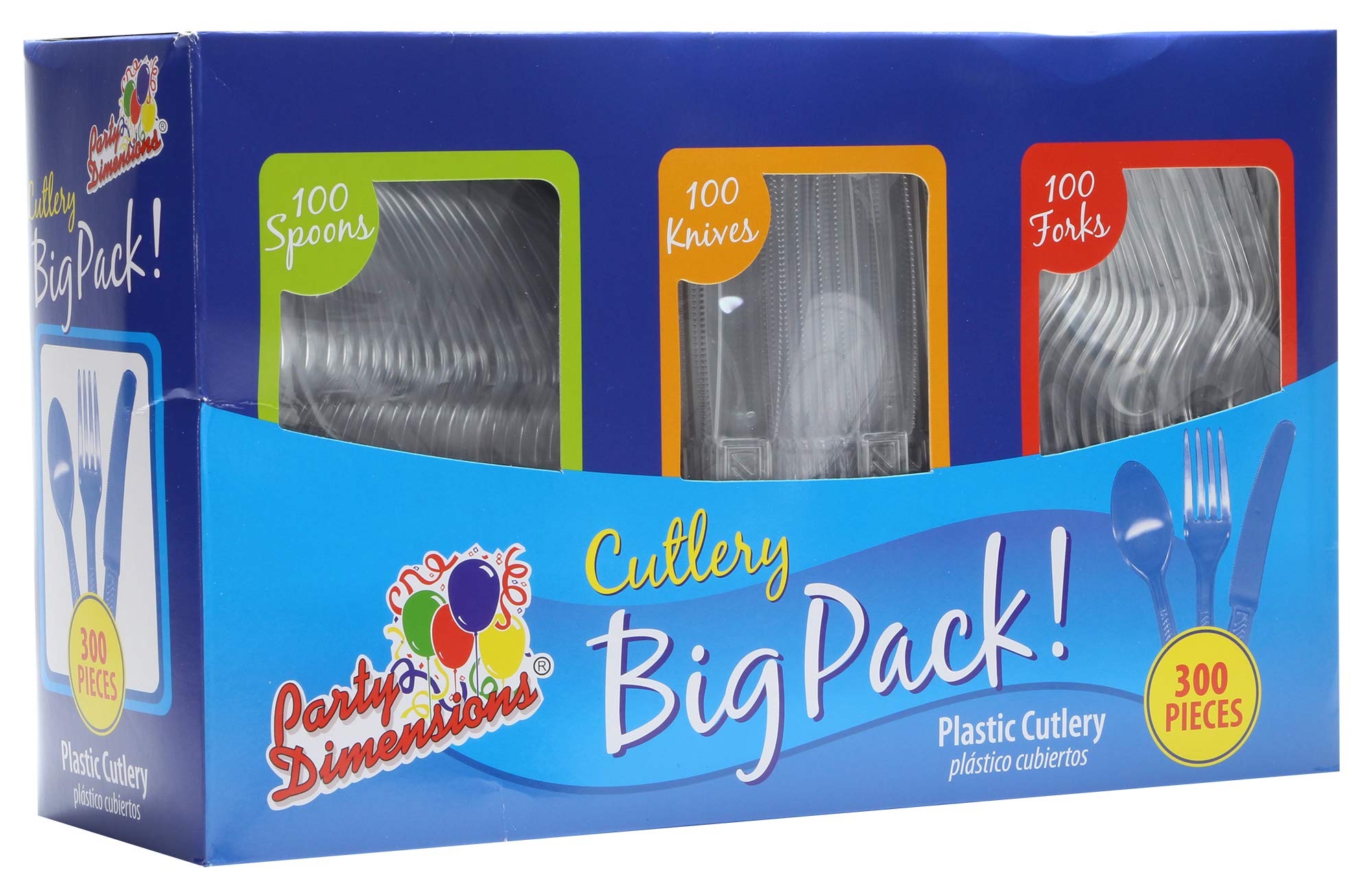 300-Piece Clear Plastic Cutlery Set for Parties - Disposable Knives, Forks & Spoons Combo - Bulk Catering Supplies for Weddings, BBQs & Events