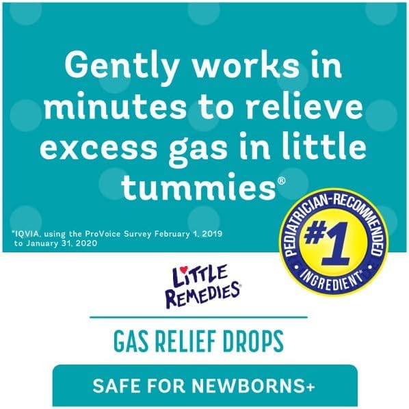 Little Remedies Gas Relief Drops - Natural Berry Flavor for Newborns & Infants - Safe & Effective Colic Relief - 1.0 Fl Oz (Pack of 4) - Helps Soothe Baby Gas Discomfort During Feeding & Sleep Time