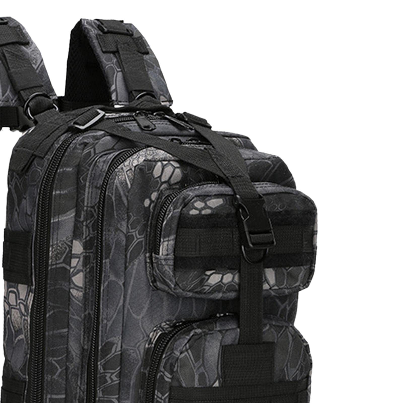 CALANDIS 40L Hiking Backpack - Lightweight Waterproof Travel Rucksack for Camping, Hunting & Outdoor Adventures - Durable Black Geometric Design - Perfect for Day Trips, Trekking & Backpacking