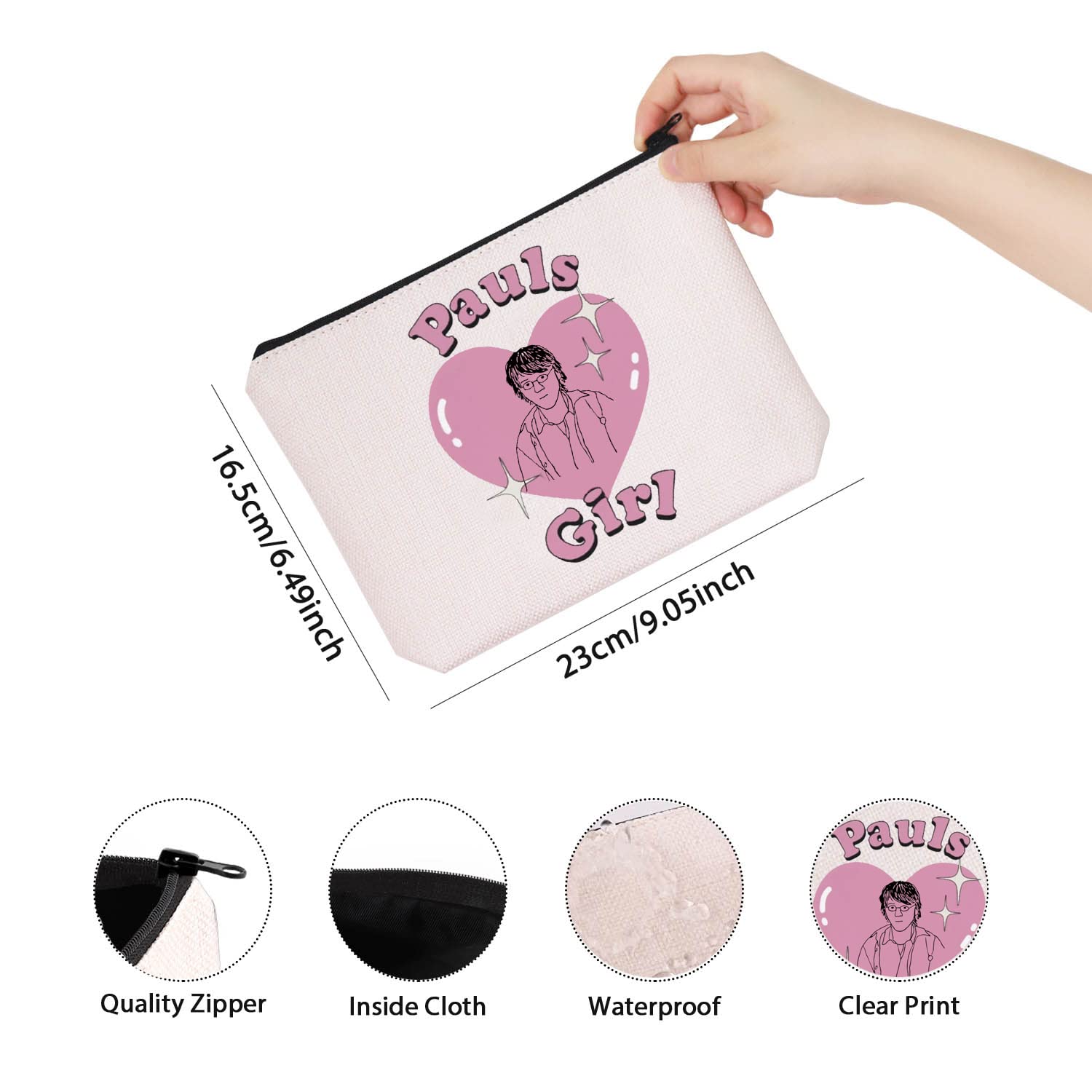The Riddler Zipper Pouch Makeup Bag - Dano Nation Paul's Girl Fandom Gift, Beige Cosmetics Organizer for Travel & Daily Use