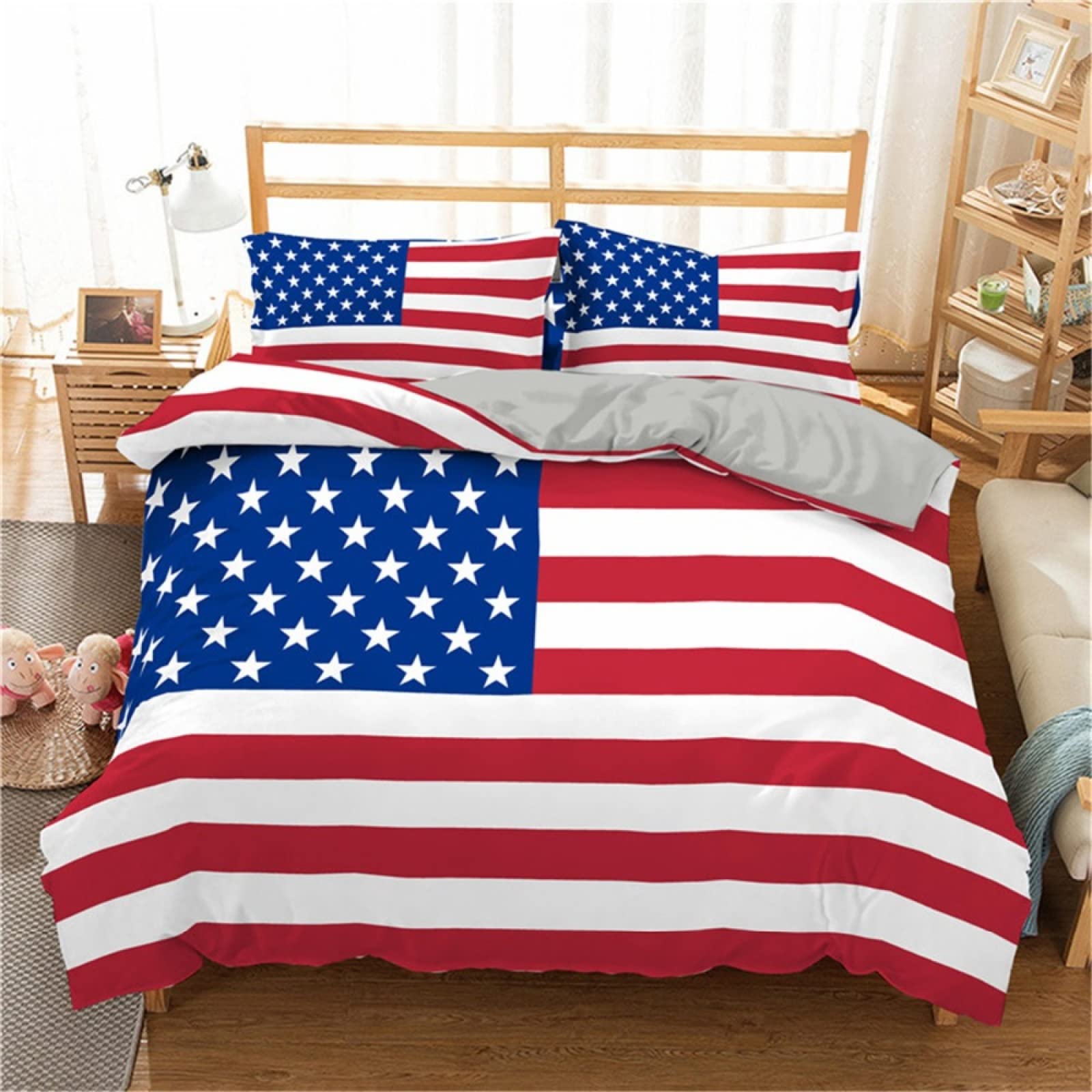 American Flag Duvet Cover California King Size 104