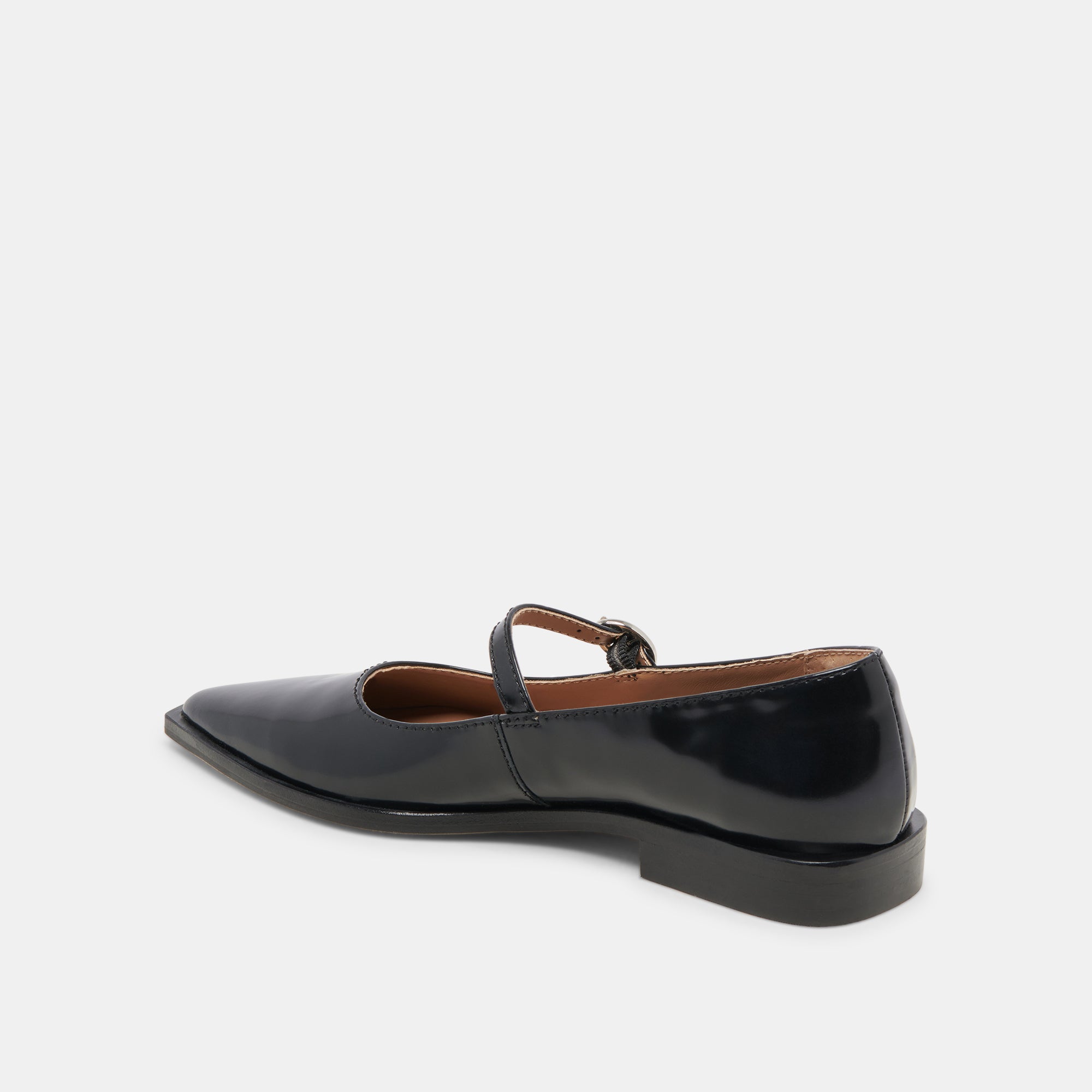 LARGO FLATS MIDNIGHT PATENT LEATHER - Women's Comfortable Pointed Toe Ballet Flats for Work, Office & Evening Events