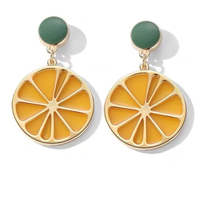 TOUWEN 2022 Summer Colorful Lemon Slice Earrings - Cute Fruit Dangle Earrings for Women & Girls, Fashion Statement Jewelry Gift for Beach Party, Vacation & Summer Outfits