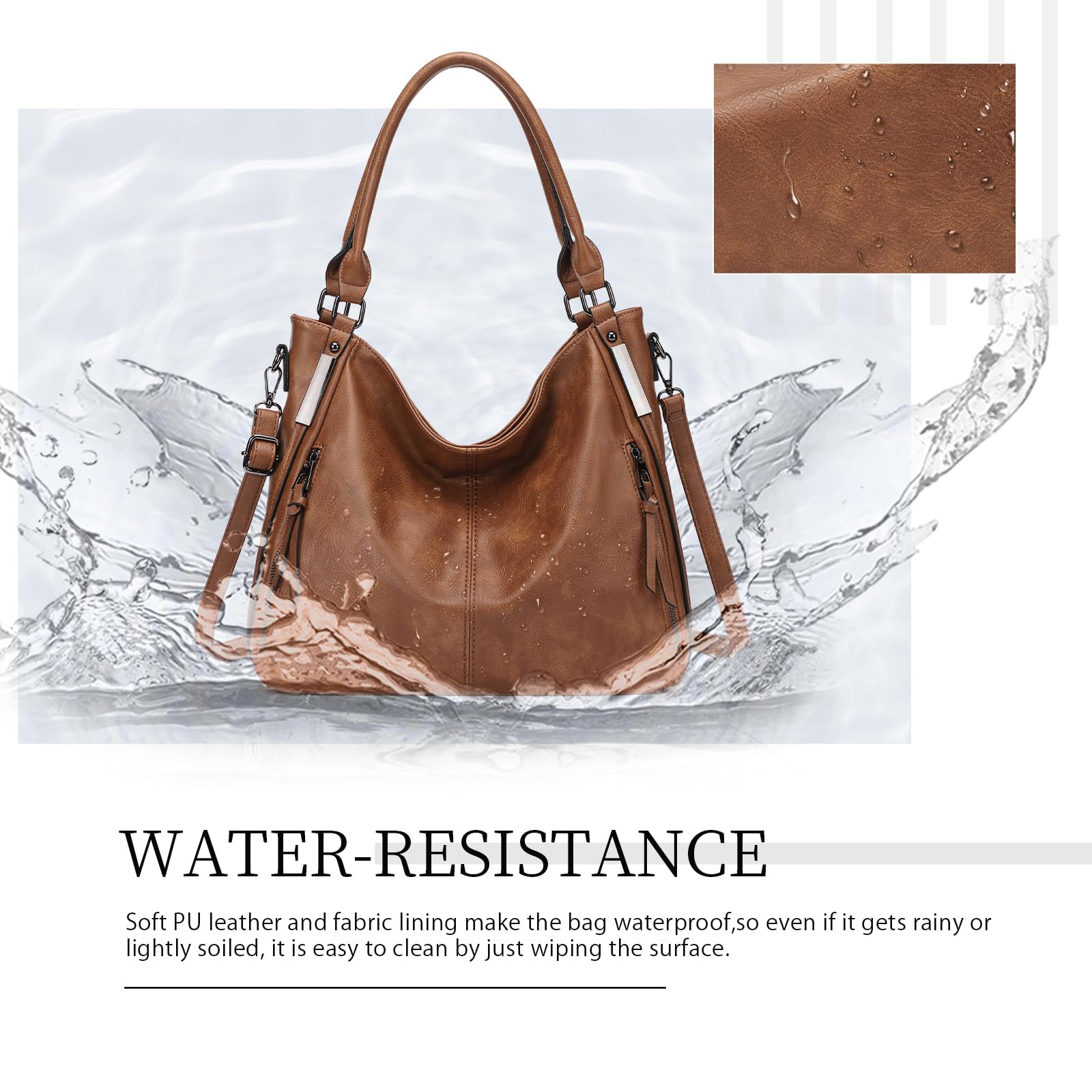 Stylish Women's Shoulder Handbags & Hobo Tote Bags - Premium Leather Crossbody Purse (Brown) | Perfect for Work, Travel & Everyday Use