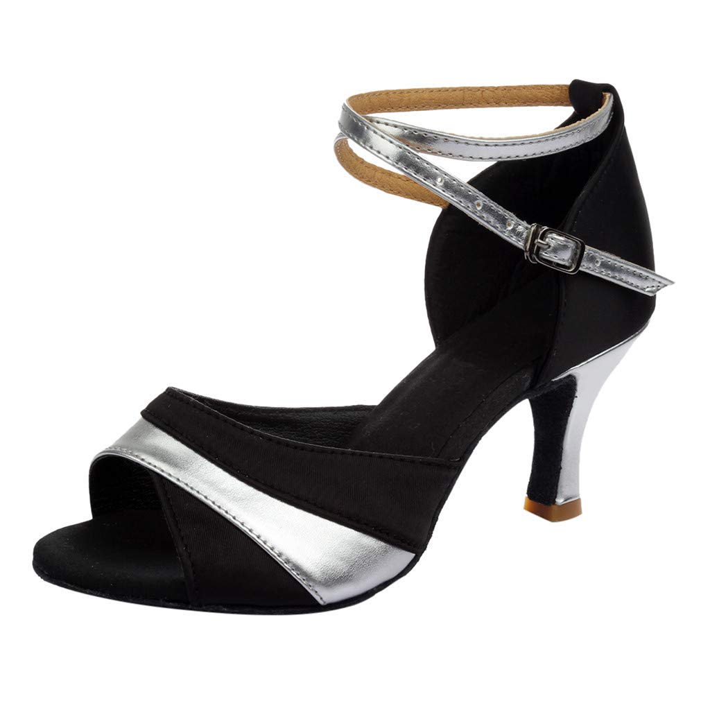 Women's Peep Toe Dance Sandals - Latin Ballroom Ballet Slippers for Prom & Performance | Comfortable Slide Shoes for Ladies | Perfect for Dance Competitions, Weddings & Special Occasions