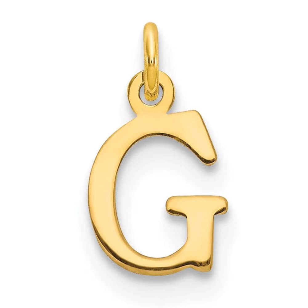 14K Yellow Gold Letter G Initial Charm Pendant - Elegant Cut-Out Design for Necklace, Bracelet & Jewelry Making - Perfect Gift for Birthday, Anniversary & Graduation