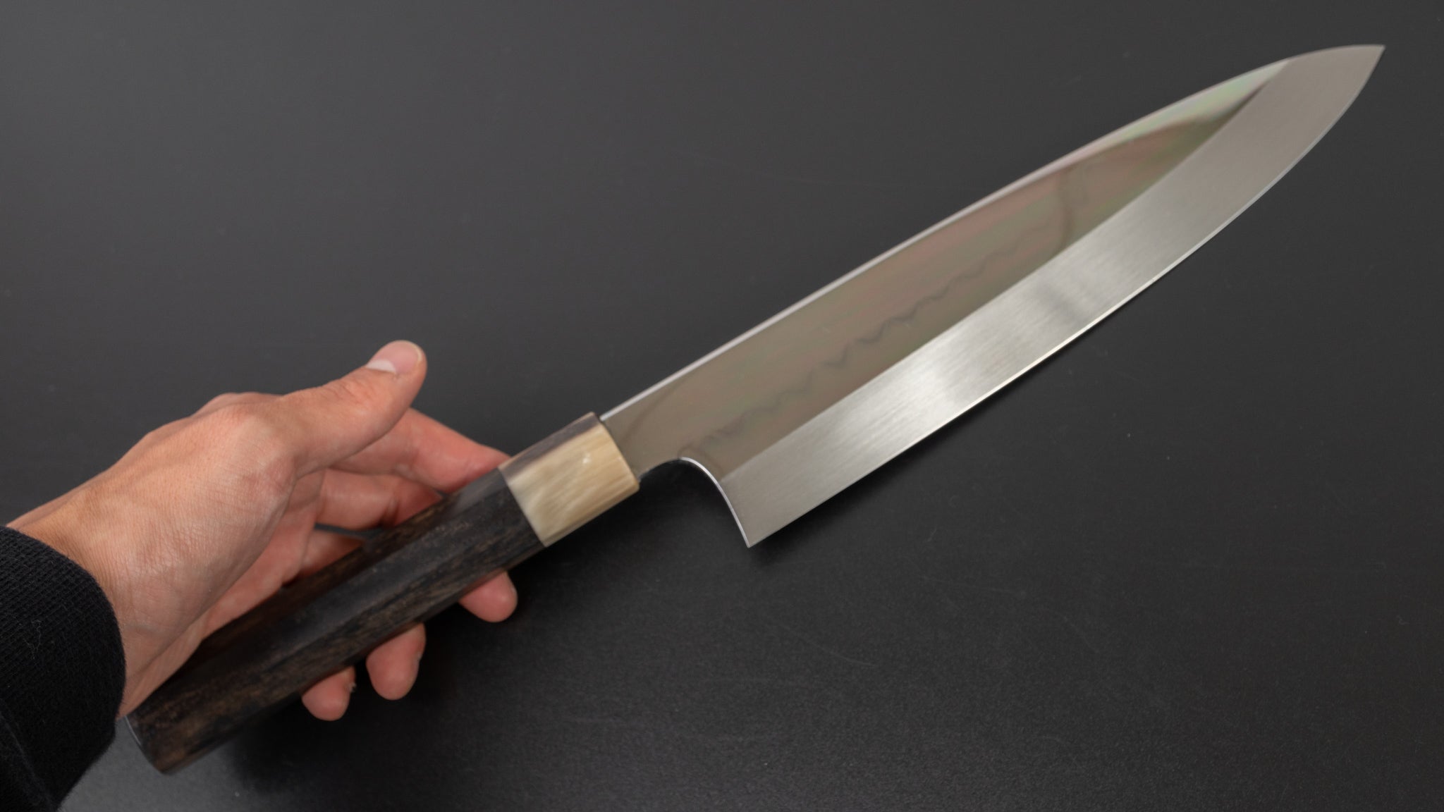 Hitohira Togashi Kambei White #1 Mizu Honyaki Gyuto 240mm Japanese Chef Knife with Taihei Ebony Handle - Limited Edition with Saya #003 - Perfect for Sushi, Sashimi & Precision Cutting