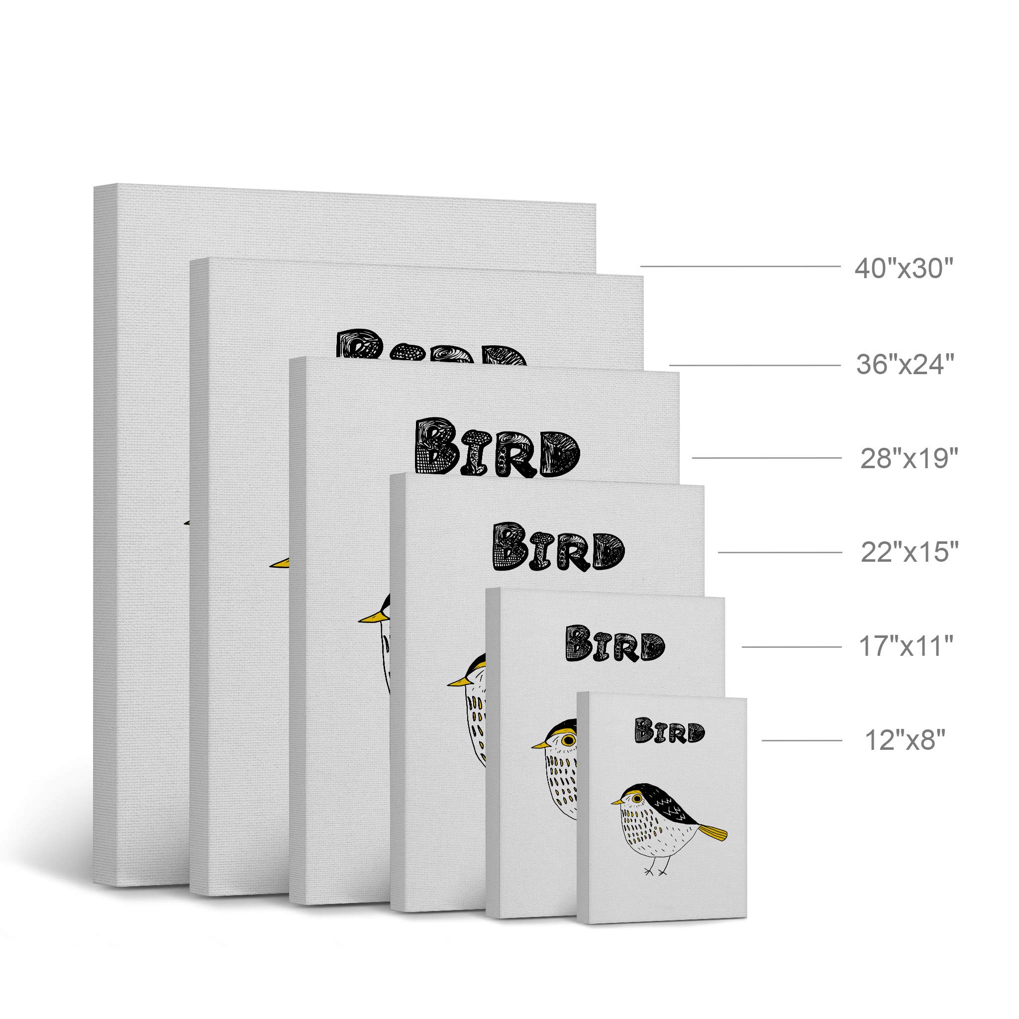 4-Panel Cute Animal Canvas Wall Art Set - Bird, Cat, Penguin & Bear Prints for Kids Room, Nursery & Baby Room Decor - Ready to Hang Made in USA (36x24 Inches Each) - Perfect for Playrooms, Bedrooms & Daycare Centers