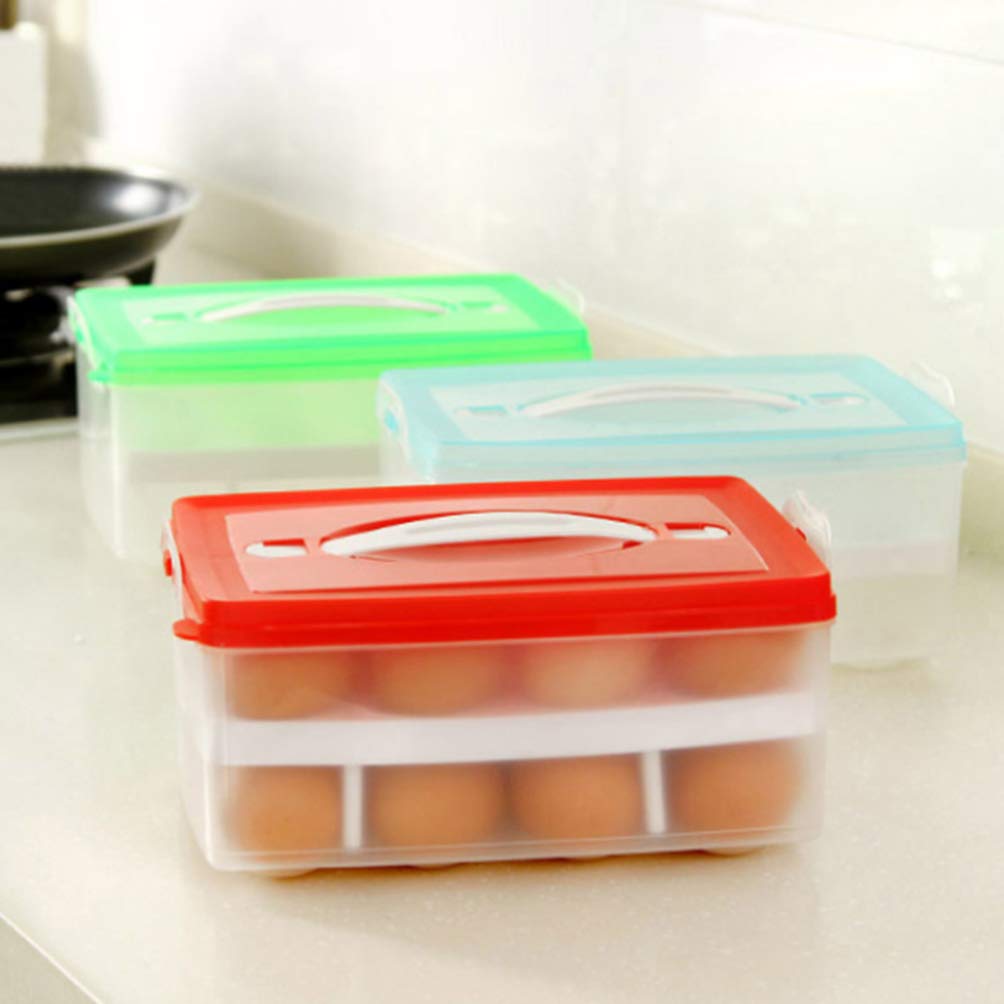 24-Grid Plastic Egg Tray for Refrigerator - Large Capacity Food Storage Container with Space-Saving Design | Perfect for Organizing Eggs, Fruits & Snacks in Kitchen Fridge