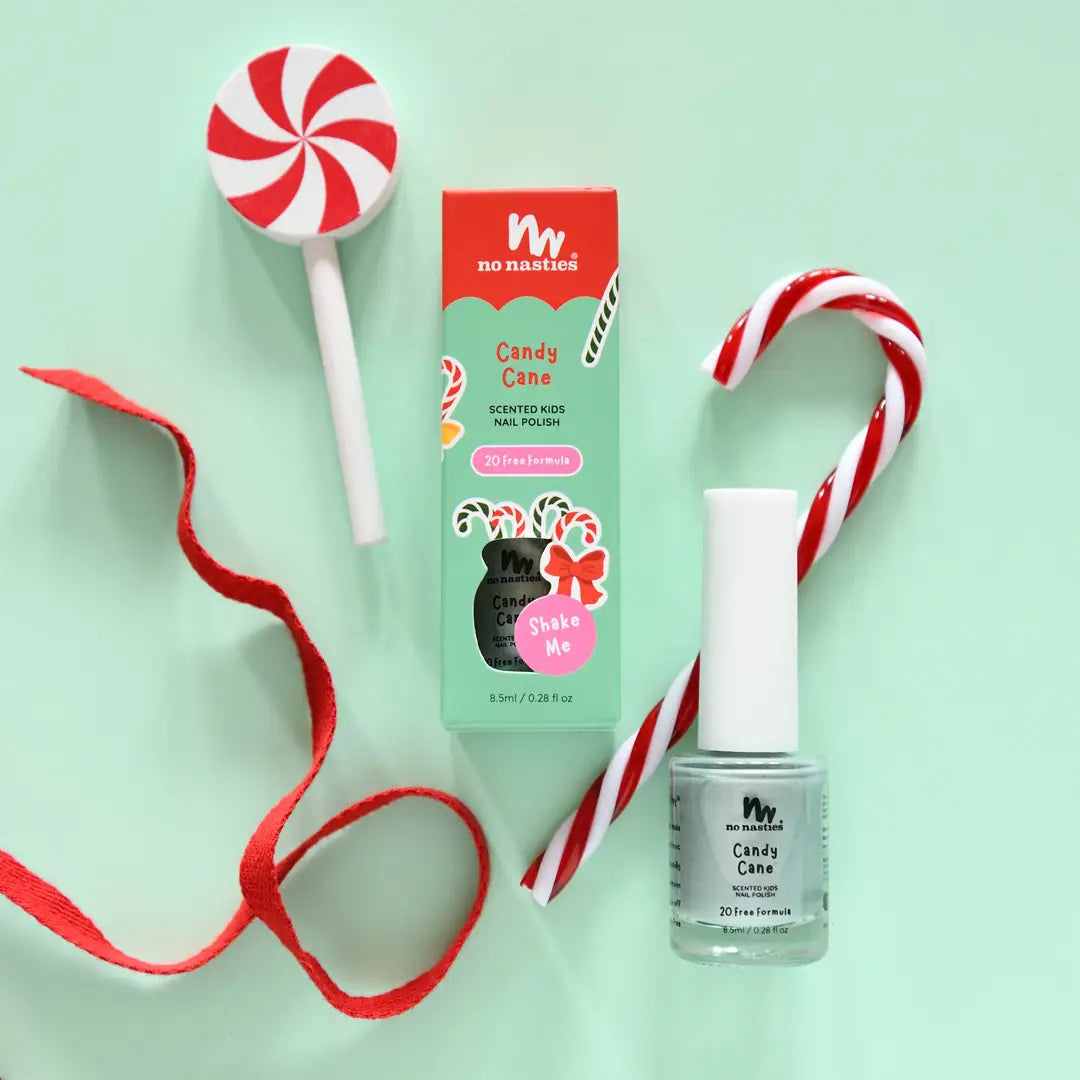 Water-Based Candy Cane Scented Scratch-Off Nail Polish for Kids - Shimmery Pastel Green | Safe, Non-Toxic & Easy to Remove | Perfect for Birthday Parties, Playdates & DIY Nail Art