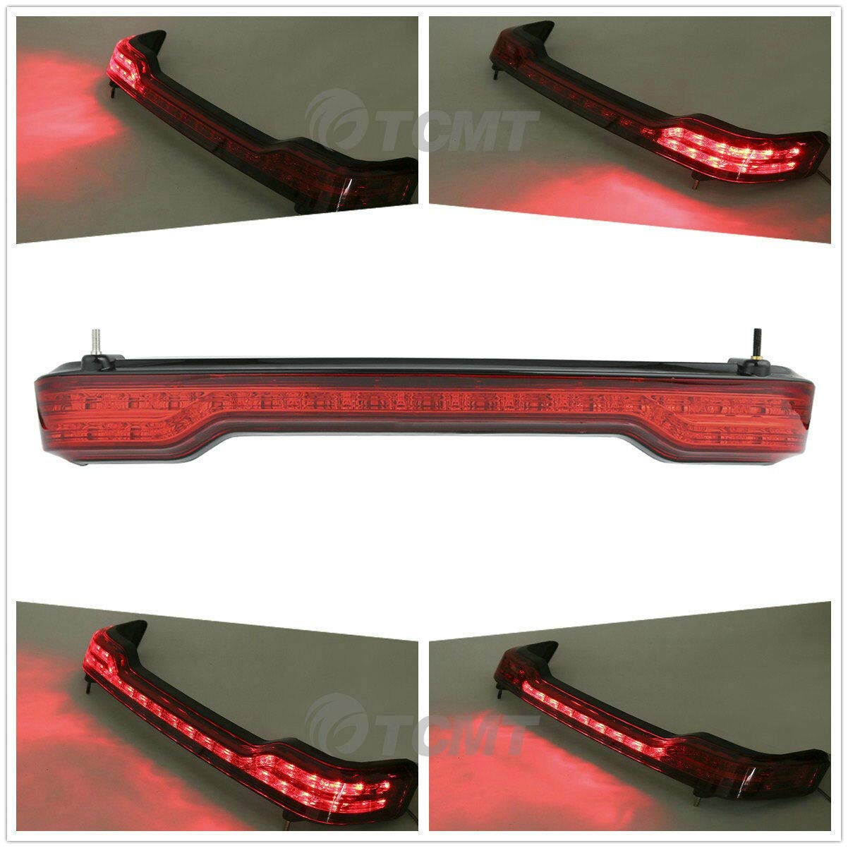 TCMT King Tour Pack Wrap-Around Backrest with LED Brake Tail Light & Speakers for Harley Touring Models (2014-2023) - Perfect for Road King, Road Glide, Street Glide, Electra Glide & CVO Customization