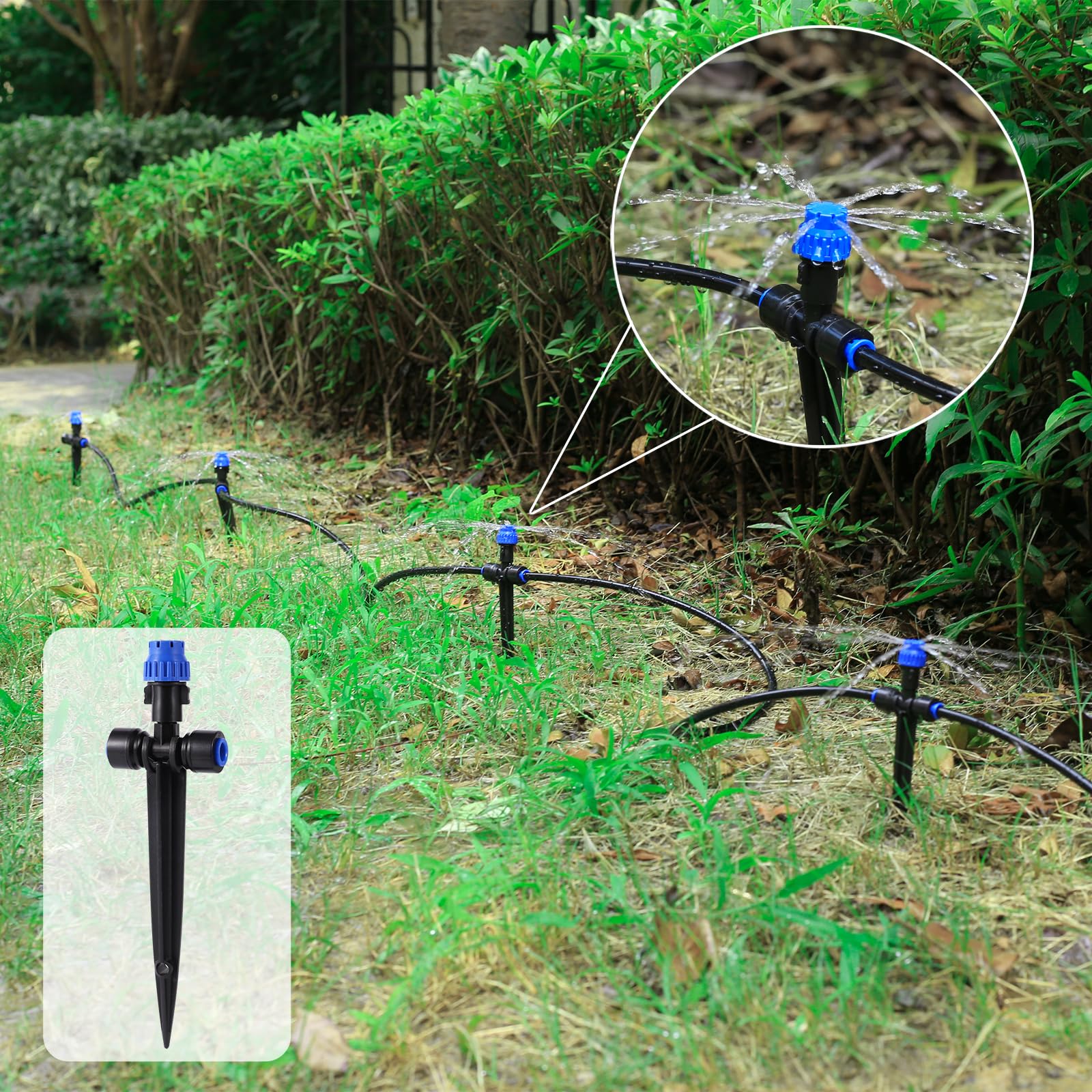 **Adjustable 360° Drip Irrigation Emitters - 36pcs Push-to-Fit 1/4