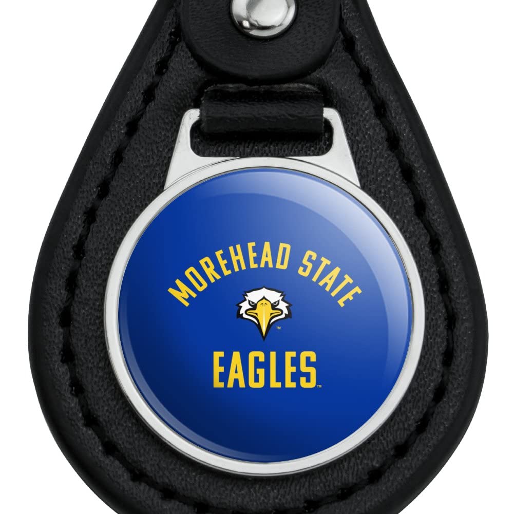 Morehead State Eagle Keychain - Genuine Black Leather Key Ring for College Alumni, Fans & Graduates - Perfect for Gifts, Backpacks & Everyday Carry