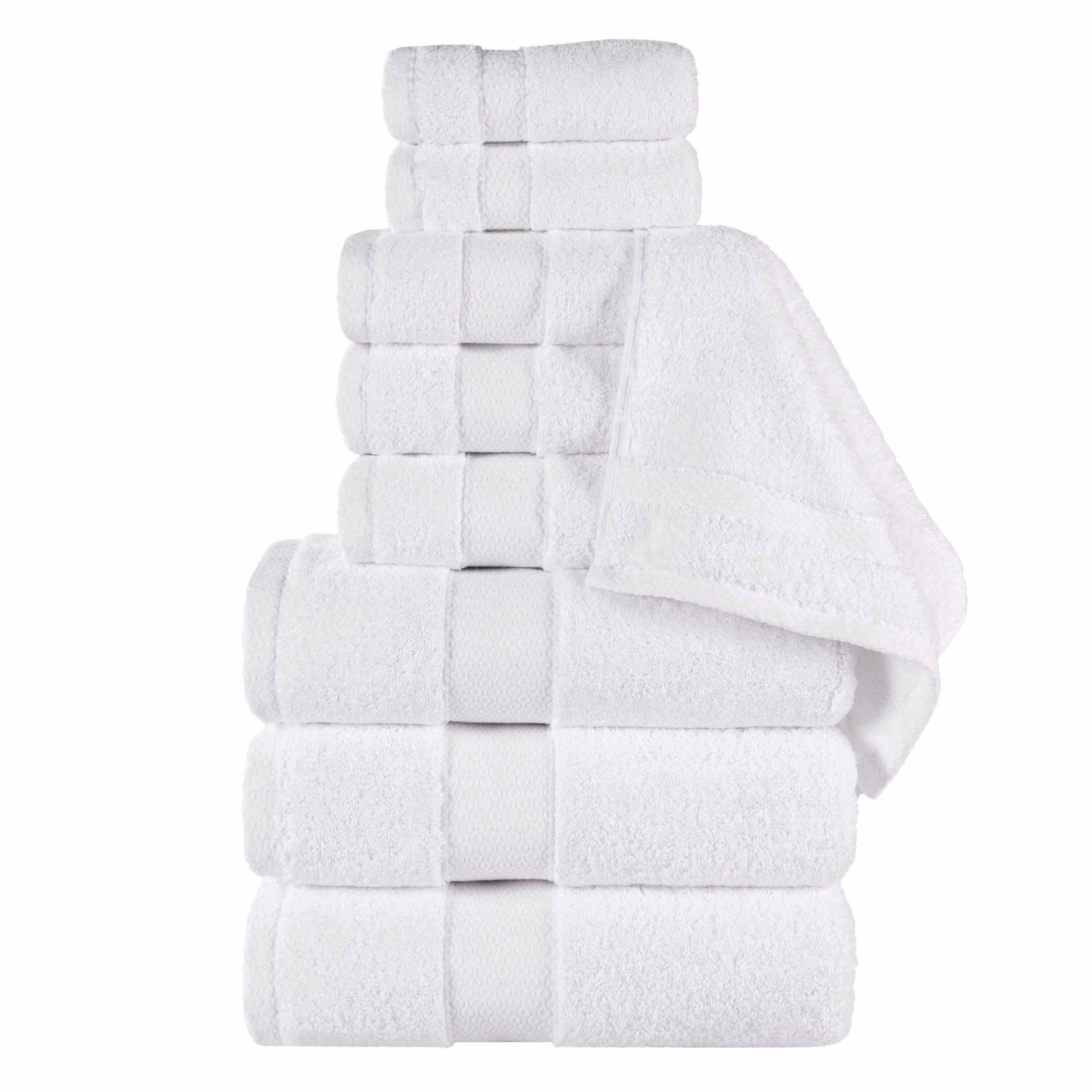 Premium 9-Piece Giza Cotton Towel Set - Ultra Absorbent, Soft & Luxurious Egyptian Dobby Weave - Perfect for Bath, Spa & Guest Bathrooms