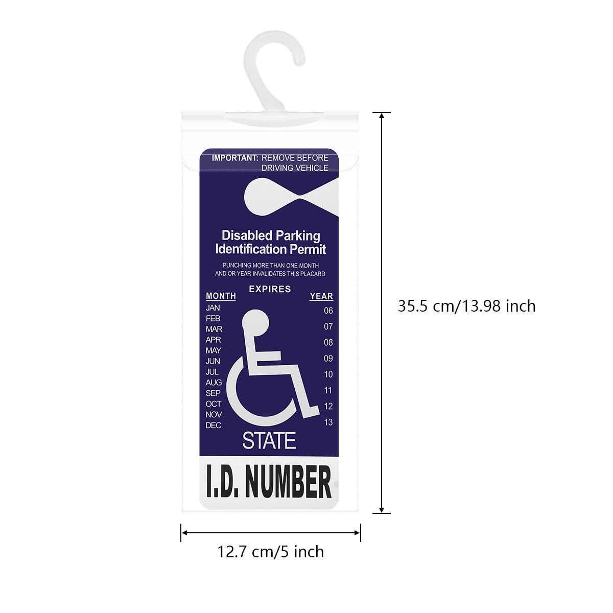 Qisan 2 Pack Disabled Parking Permit Holder - Durable Car Placard Protector with Large Hanger - ADA Compliant Handicap Sign Holder for Vehicles - Perfect for Easy Access and Visibility in Parking Lots