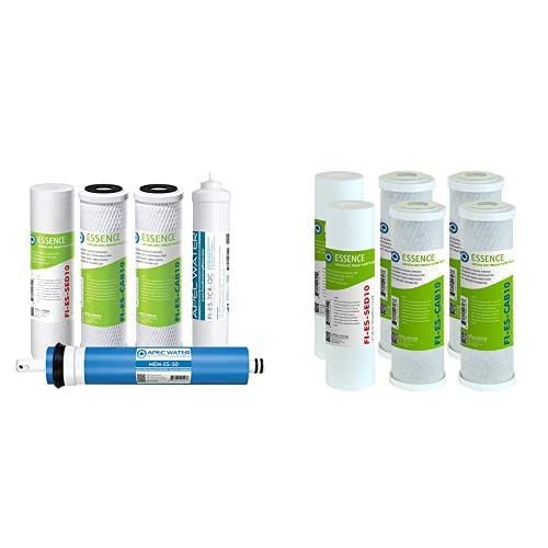 APEC Water Systems FILTER-MAX-ES50 & FILTER-SET-ESX2 Replacement Pre-Filter Sets (2-Pack) for Essence Series RO System - Stage 1-3 Filtration - White | High Capacity Water Filters for Clean Drinking, Cooking & Coffee Making