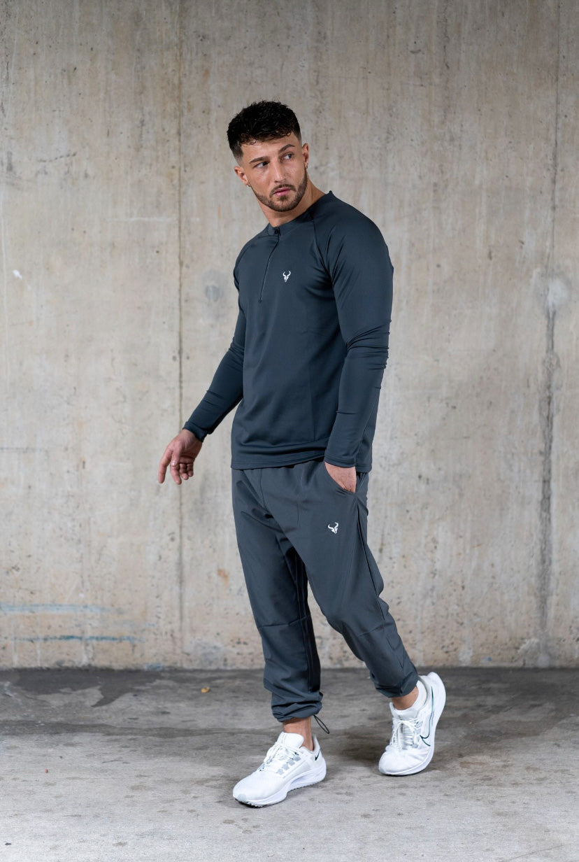 Cerus Grey Proctor 1/4 Zip Pullover Fleece Sweatshirt for Men - Lightweight Athletic Quarter Zip Jacket for Running, Hiking & Outdoor Activities