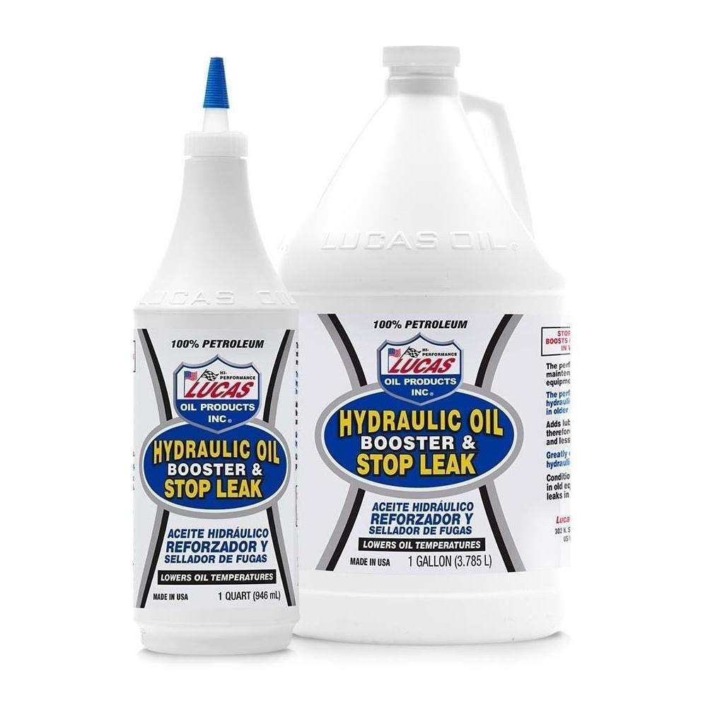 Lucas Oil 10018 Hydraulic Oil Booster & Stop Leak - 1 Gallon (Pack of 4) | High-Performance Hydraulic Fluid Additive for Heavy Equipment, Tractors & Industrial Machinery | Prevents Leaks & Extends System Life