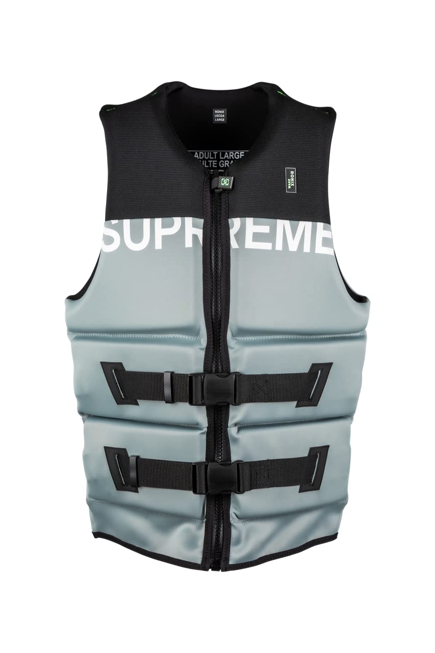 Ronix Supreme US/CA CGA Life Vest - Charcoal Grey/Black - Premium Safety Jacket for Boating, Water Sports & Outdoor Activities