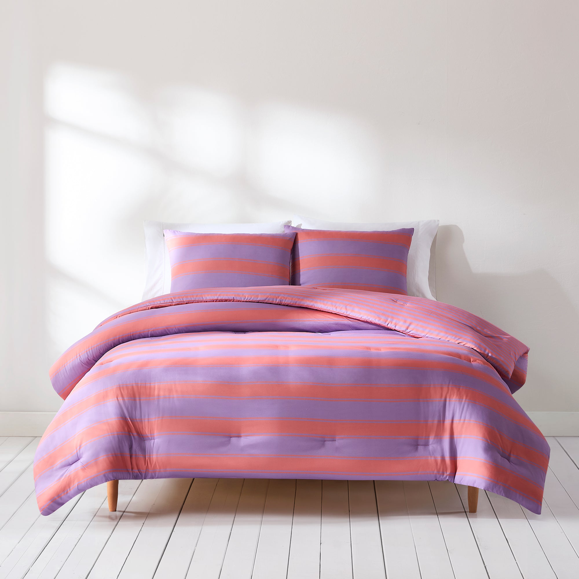 Gale Cabana Stripe Comforter Set - Queen Size Bedding, Soft & Breathable Cotton, Coastal Beach Style - Perfect for Guest Rooms, Vacation Homes & Summer Bedroom Decor