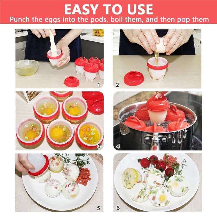 Best Egg Cooker for Hard Boiled Eggs - Silicone Egg Boiler & Muffin Cups - Perfect for Breakfast Meal Prep, Camping, and Keto Diet