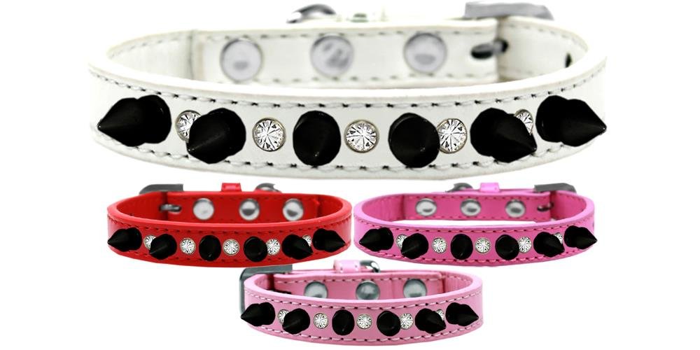 Spiked Dog Collar with Crystals - Red for Pets & Fashion