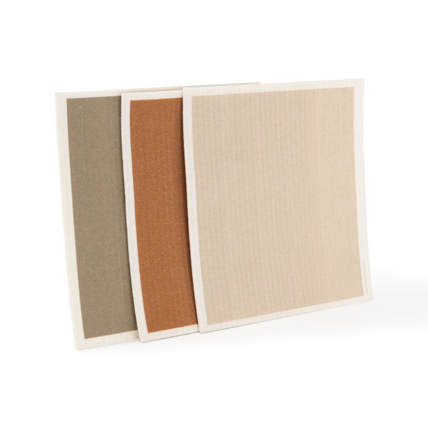 Eco-Friendly Compostable Dishcloths - 3 Pack, Sand/Cinnamon/Khaki | Sustainable Kitchen Cleaning Cloths for Dishwashing, Countertops & Eco-Conscious Homes
