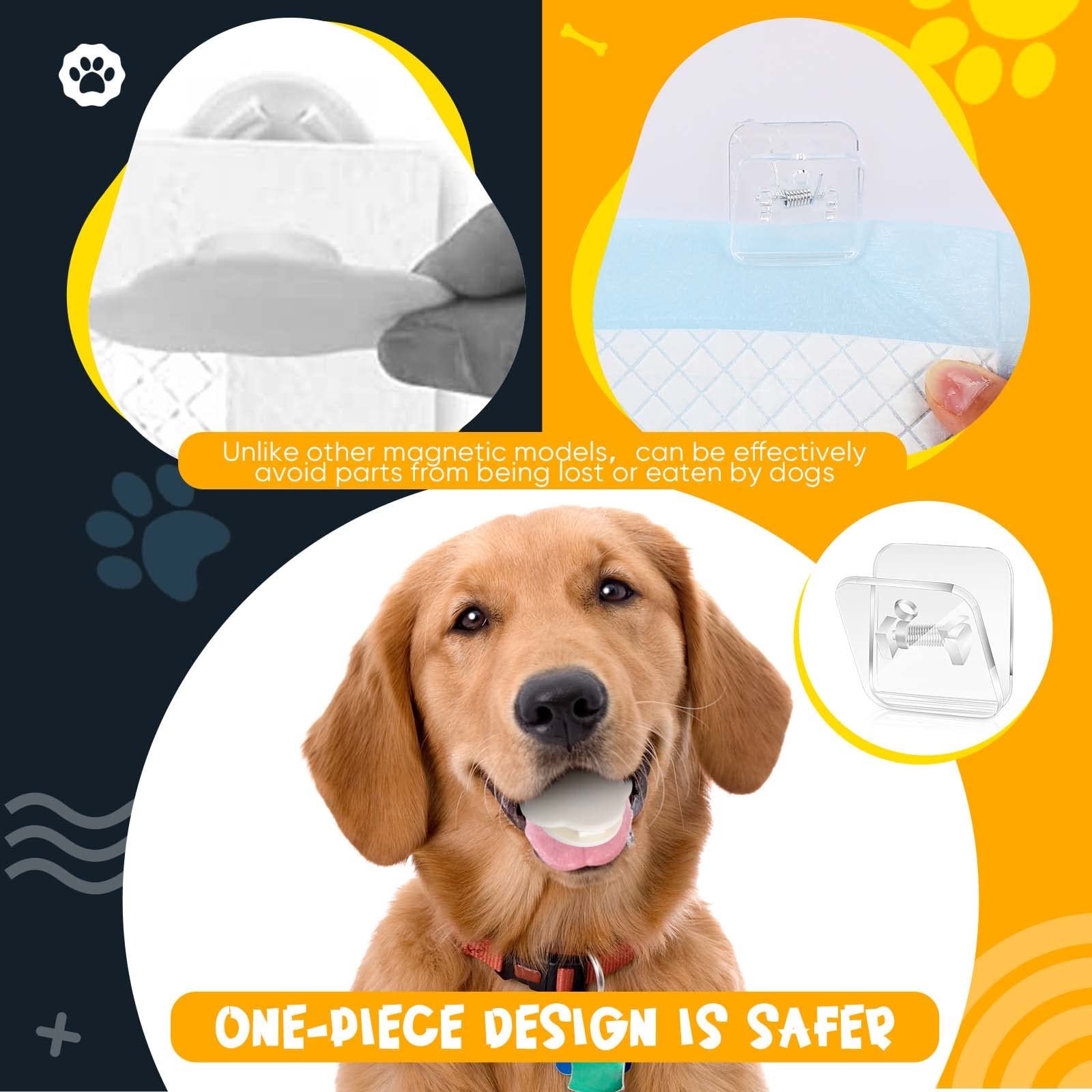 Eccliy 8-Piece Clear Dog Potty Training Pad Holder Set - Invisible Wall-Mounted Puppy Pee Pad Clips with 6 Strong Adhesive Strips for Indoor/Outdoor Use | Perfect for House Training Puppies & Small Dogs in Apartments or Kennels
