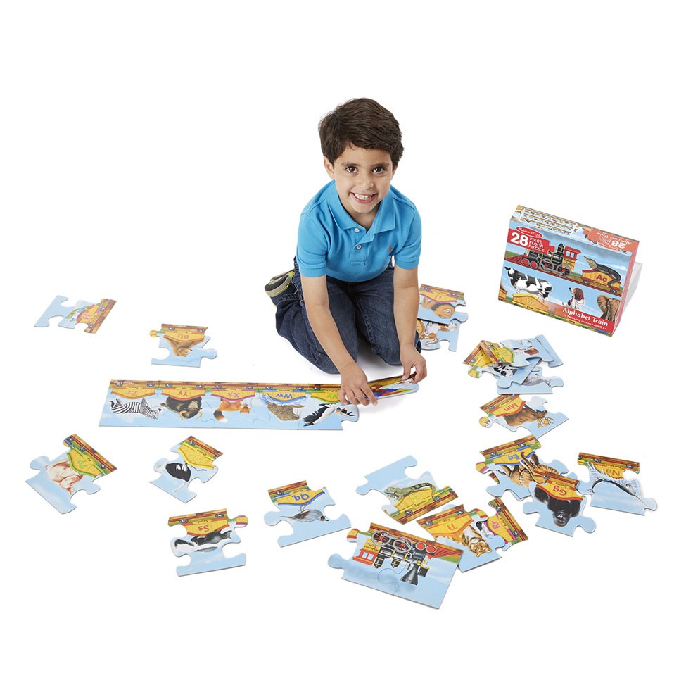 Alphabet Train Floor Puzzle for Kids - ABC Learning Toy, Educational Wooden Puzzle for Toddlers & Preschoolers - Perfect for Classroom, Playroom & Homeschooling Activities
