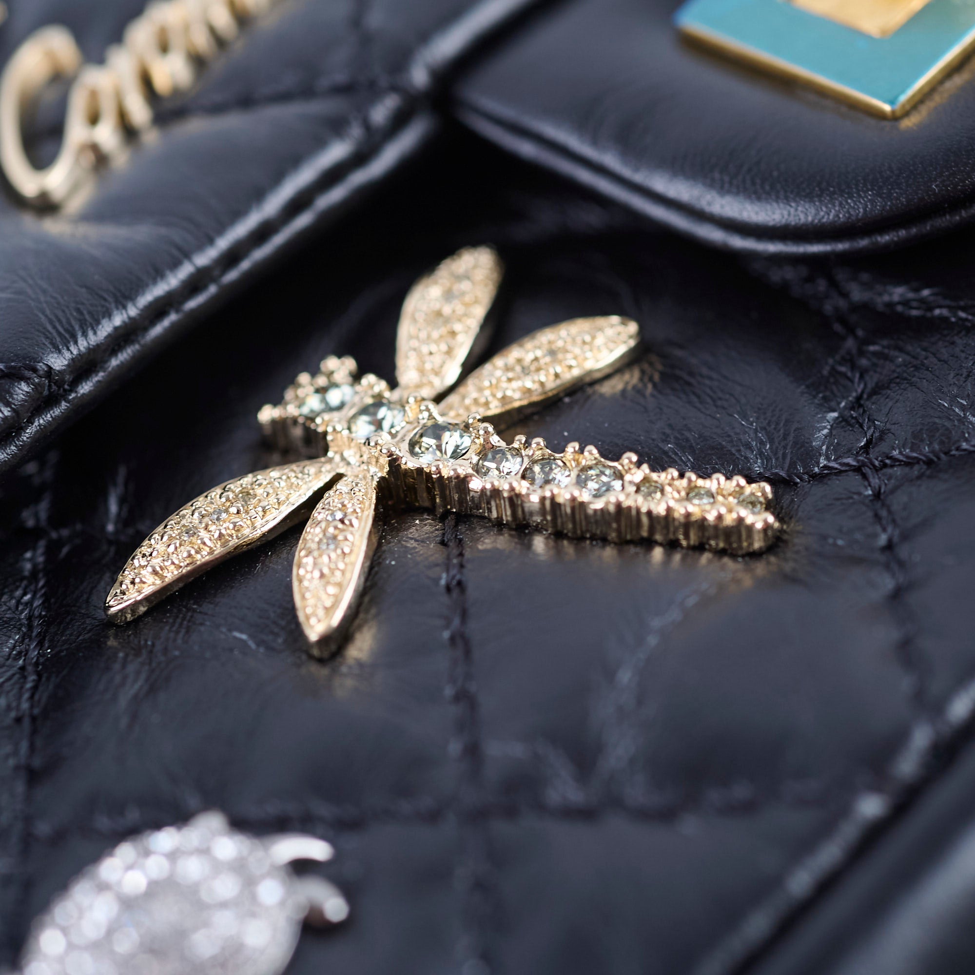 Chanel Reissue 2.55 Lucky Charms Small Black Leather Flap Bag 24 Series - Luxury Designer Handbag for Women, Perfect for Evening Events & Special Occasions