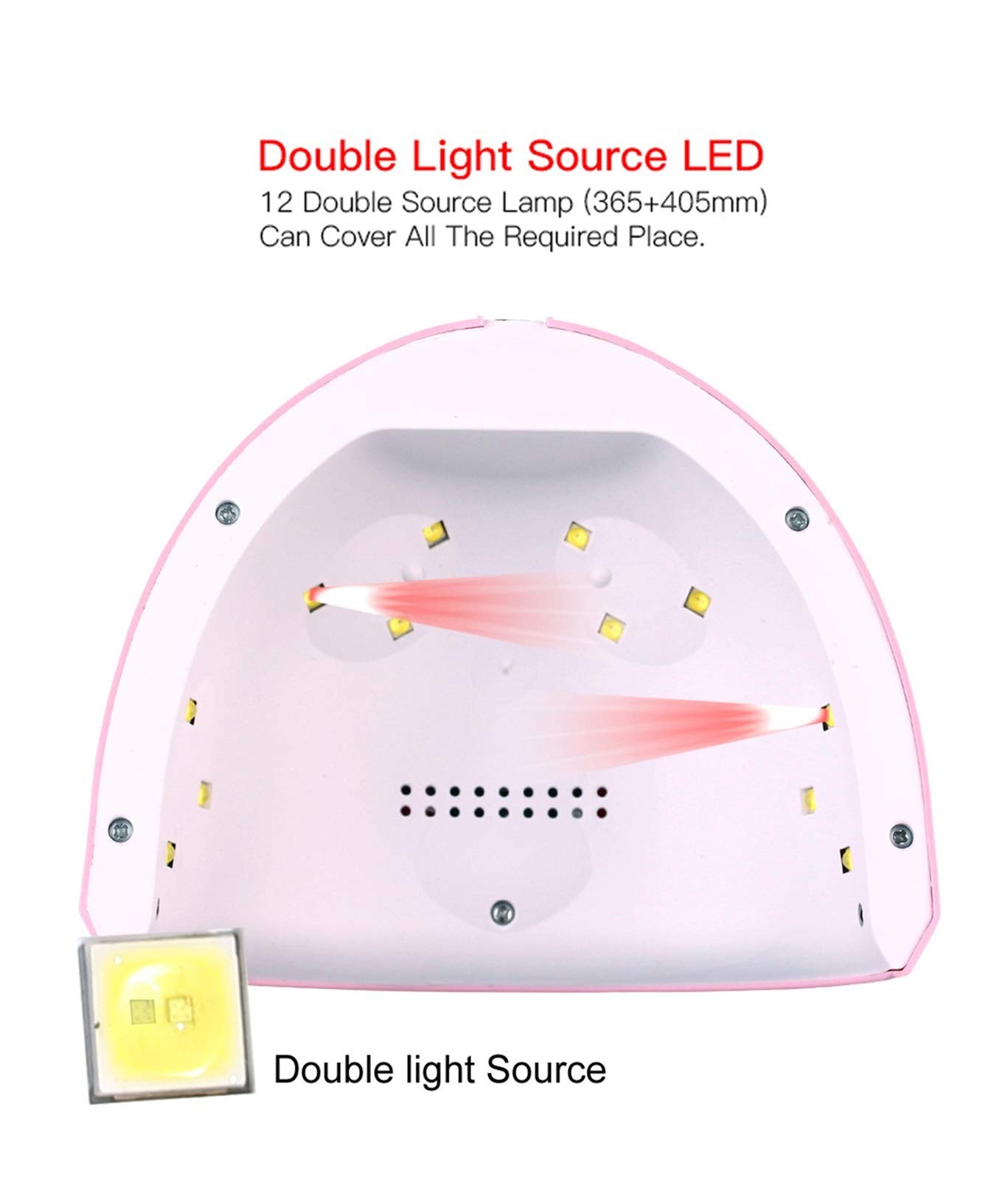 36W LED Nail Lamp with Auto Sensor - Professional Gel Nail Dryer for Gel Polish & Polygel Curing - 3 Timer Settings & LCD Countdown Display (White) | Perfect for Home Manicures & Salon Nail Art