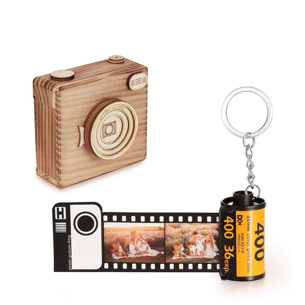 Customized Camera Film Roll Keychain with Photos - Personalized Mother's Father's Day Gift, Photo Keychain for Loved Ones, Perfect for Birthdays, Anniversaries, and Keepsake Memories