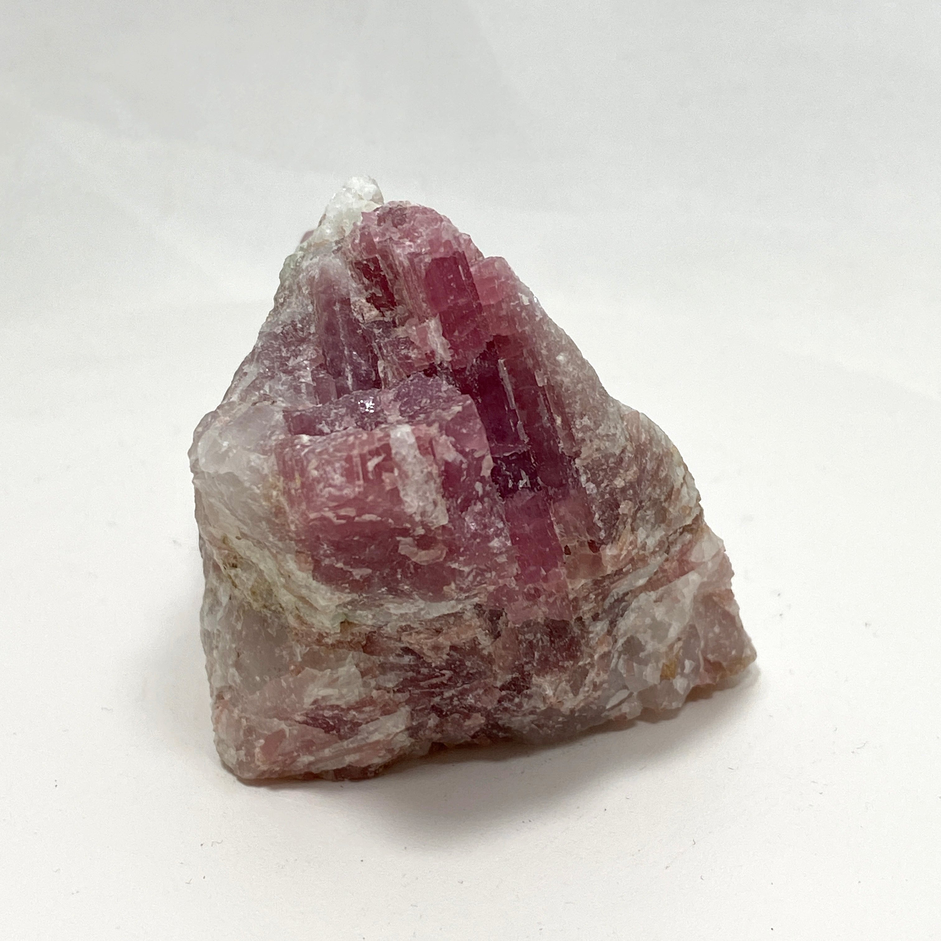 Natural Pink Tourmaline on Quartz Crystal - PTQ 03 Specimen for Mineral Collection, Healing & Home Decor