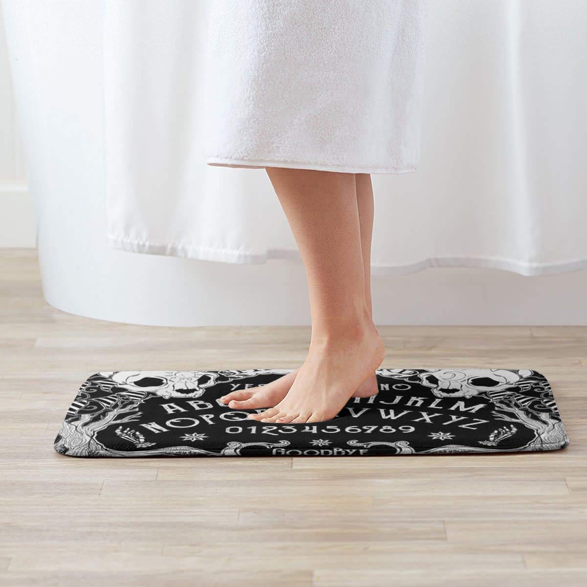 Gothic Cat Skull Witch Design Non-Slip Kitchen Rug - 16