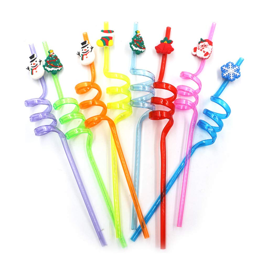 20pcs Christmas Silly Straws - Fun Plastic Drinking Straws for Holiday Parties, Christmas Decorations & Festive Celebrations - Perfect for Christmas Cocktails, Hot Chocolate & Holiday Gatherings