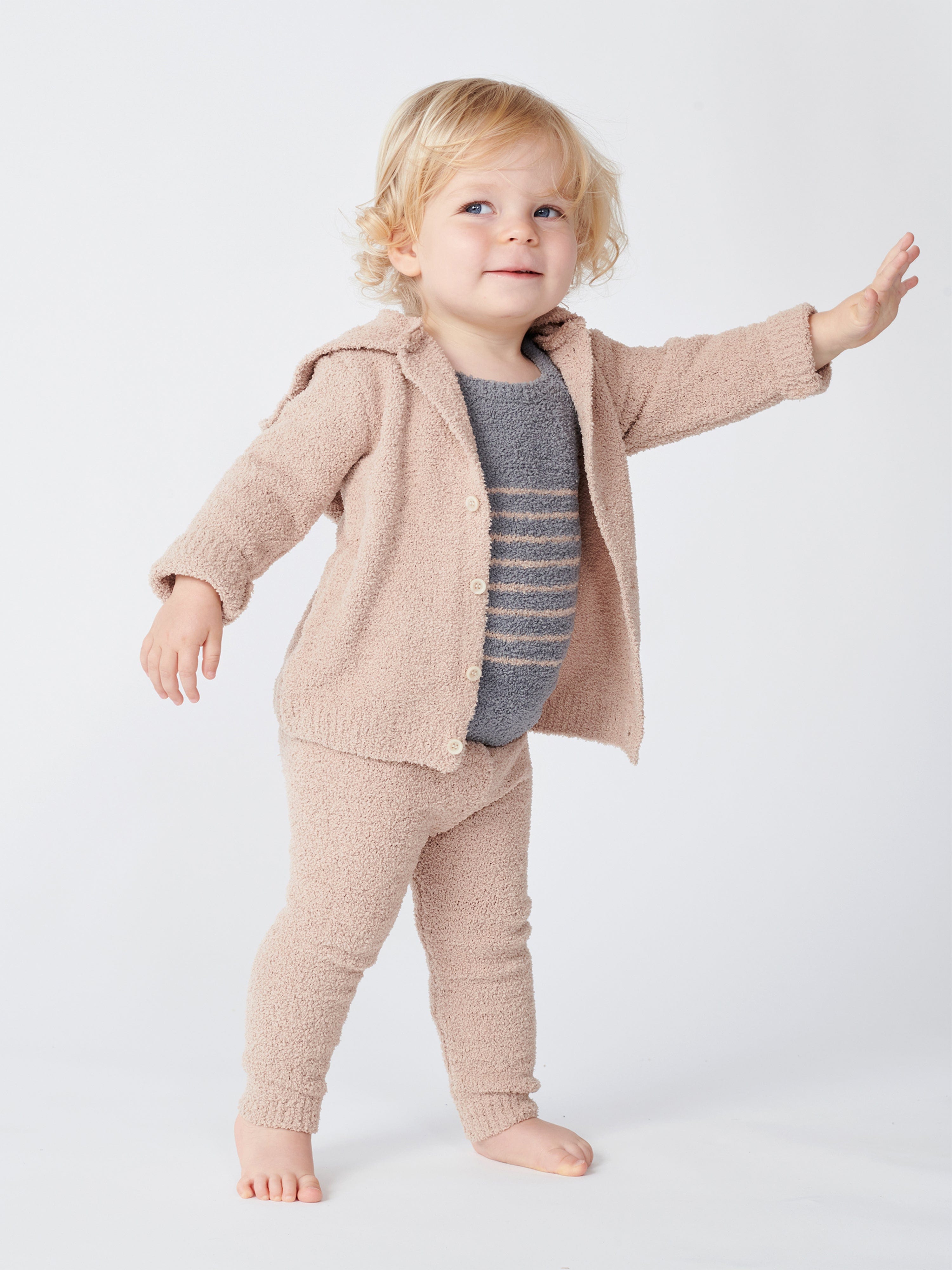 7AM Enfant Baby Fuzzy Leggings - Soft Warm Winter Leggings for Infants & Toddlers (Beige) - Perfect for Cold Weather, Playdates & Nursery Outfits