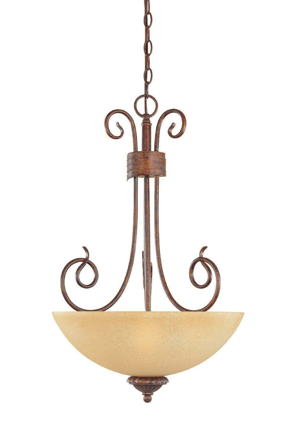 Designer Fountain Lighting 99331 AUB Belaire Collection 3-Light Hanging Pendant Chandelier in Aged Umber Bronze Finish - Perfect for Dining Room, Kitchen Island, or Entryway Lighting