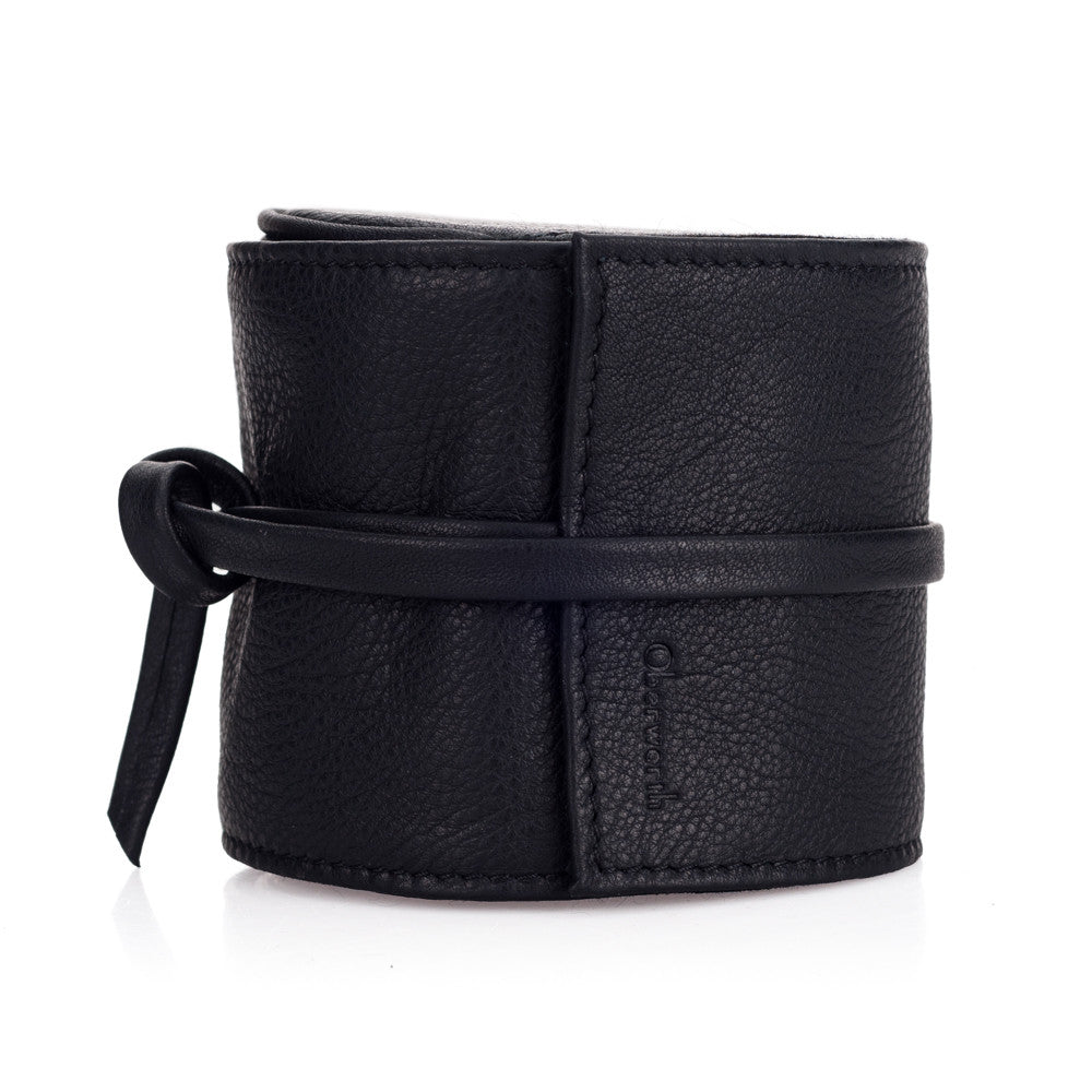 Oberwerth Donau Premium Leather Lens Wrap - Extra Large Black Camera Lens Pouch for DSLR & Mirrorless Lenses | Travel & Photography Protection
