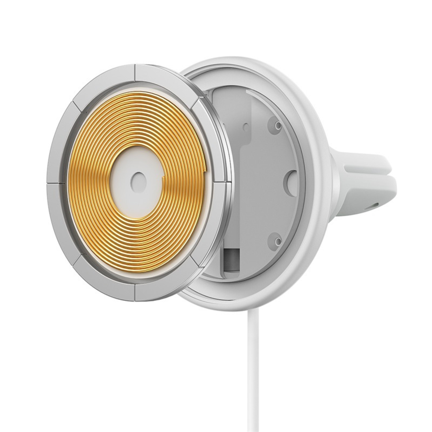 Baseus MagSafe Wireless Car Charger - Fast Charging for iPhone 15/14/13/12, Secure Mount, White - Perfect for Commuting & Road Trips