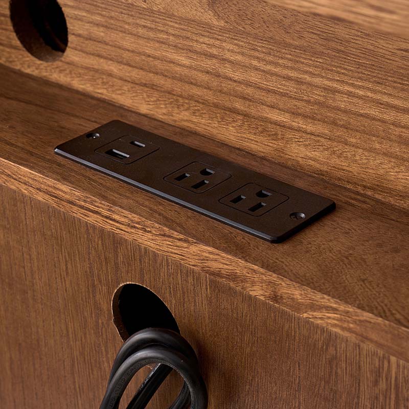 Solid Wood 2 Drawer Nightstand with USB Charging Ports, Pull-Out Shelf & Optional Styles - Modern Bedside Table for Bedroom, Guest Room & Small Spaces