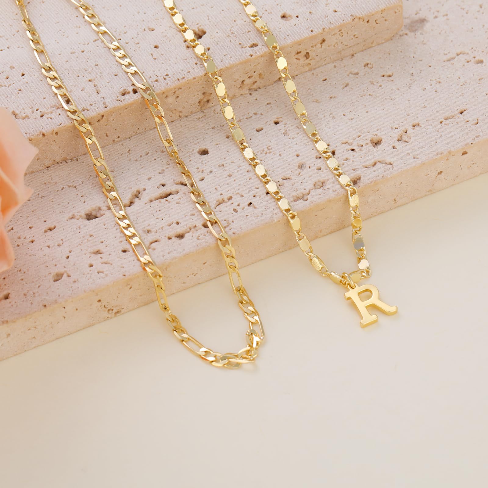CAROVO Personalized Initial Ankle Bracelets for Women - 14K Gold Plated Letter A-Z Anklets, Waterproof Layered Summer Jewelry, Perfect for Beach Vacation & Everyday Wear (Great Gift Idea)