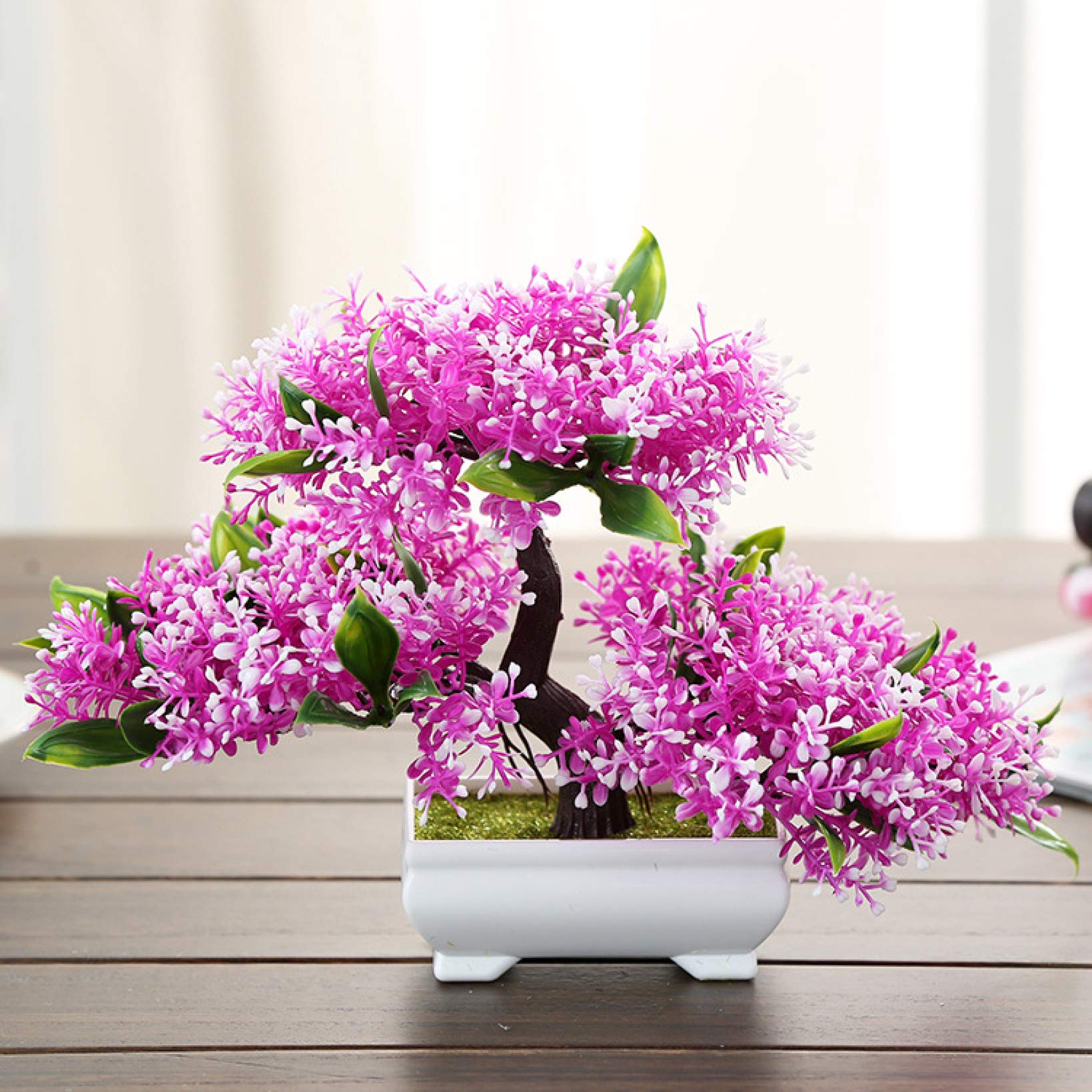 KKONION Artificial Bonsai Tree - Fake Plant Decoration for Home & Office, Modern Style Simulation Potted Plant for Indoor Garden Decor - Perfect for Living Room, Desk, Shelf & Gift Giving