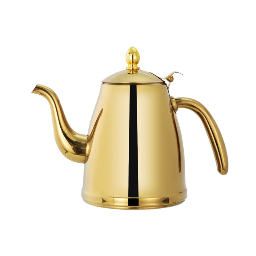 HEMOTON 2L Stainless Steel Gooseneck Tea Kettle - Stovetop Safe Pour Over Coffee Kettle & Loose Leaf Tea Pot for Home, Camping & Outdoor Use - Perfect for Coffee Brewing, Tea Making & Kitchen Essentials