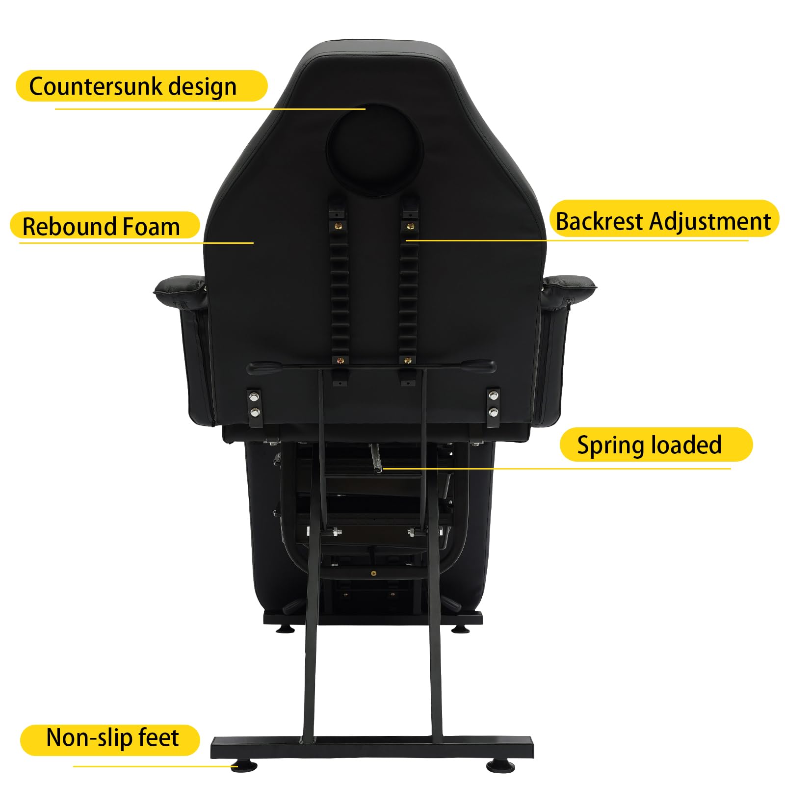 Professional Adjustable Tattoo Chair & Massage Bed for Salon, Spa & Tattoo Studio - 65° Backrest & 70° Foot Tilt - Multi-Purpose Salon Equipment for Barber, Facial & Client Comfort - Perfect for Tattoo Artists, Massage Therapists & Beauty Professionals