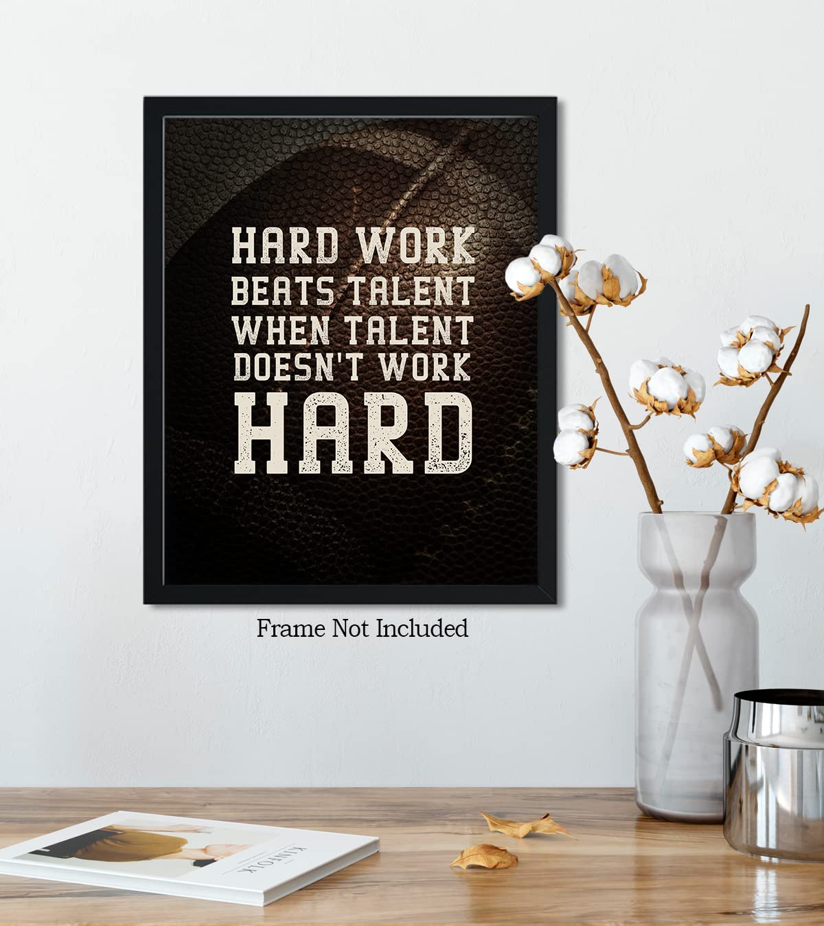 Inspirational Football Wall Art for Teen Boys - 8x10 Unframed Print - Perfect for Kids Room, Man Cave, Game Room or Sports Fan Gift - Great for Bedroom Decor, Birthday Presents & Football Player Motivation