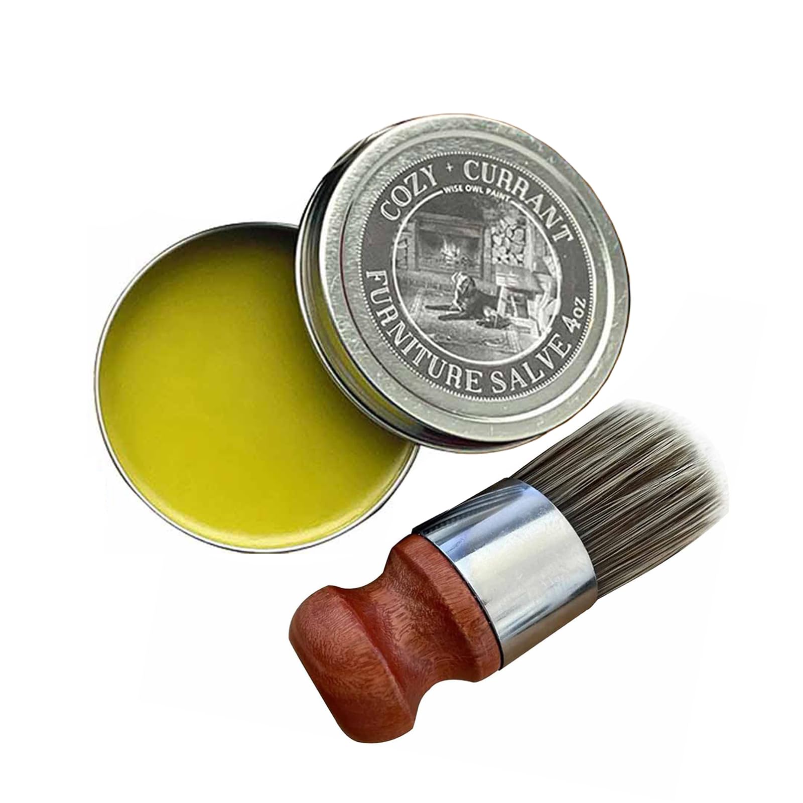 Wise Owl Leather & Wood Furniture Salve - 4 oz | All-Natural Leather Cleaner & Conditioner for Purses, Seats, Sofas | Restores & Protects Leather, Wood | Ideal for Home, Office & Car Use