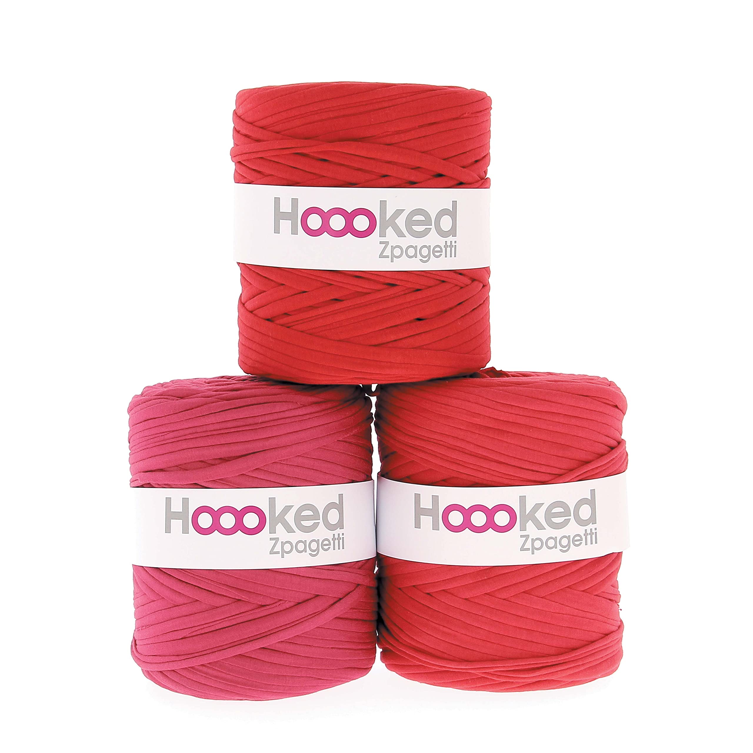 Hoooked Zpagetti Yarn - Fiesta Red | Eco-Friendly Recycled Cotton Yarn for Knitting & Crocheting | Perfect for DIY Scarves, Bags & Home Decor Projects