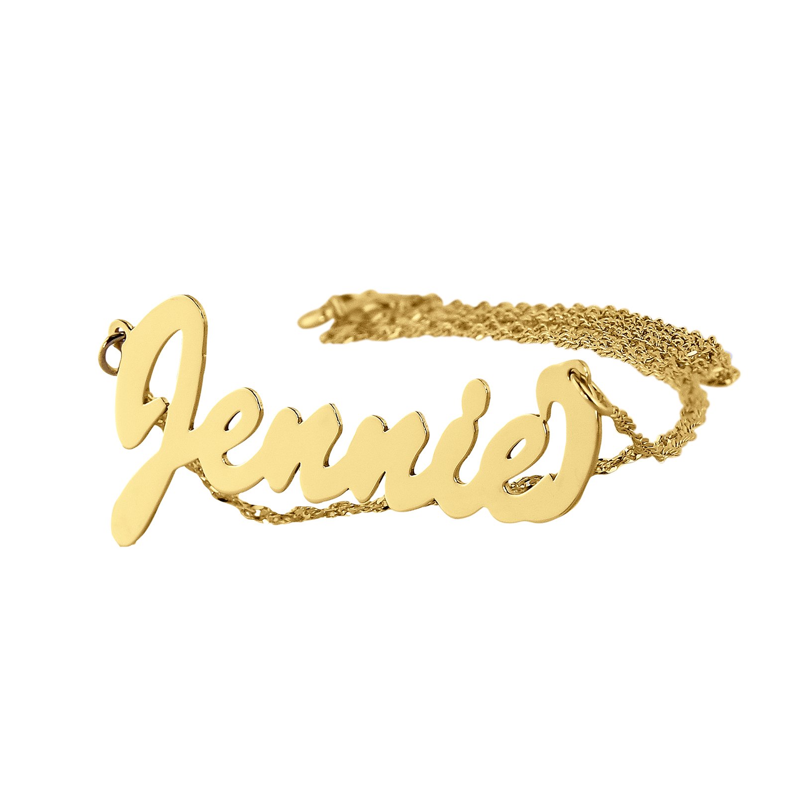 10k Yellow Gold Personalized Name Necklace - Custom Initial Charm (1.25 Inch) for Women | Elegant Layering Jewelry Gift for Birthday, Anniversary & Valentine's Day