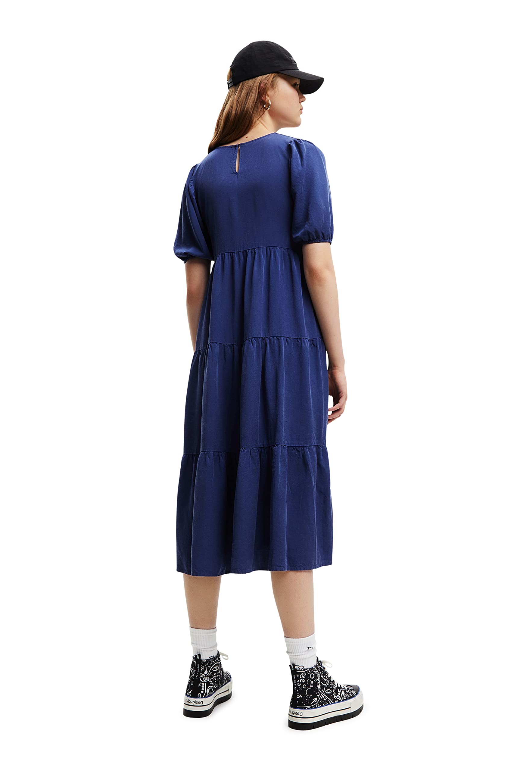 Desigual Women's Long Sleeve Dress - Elegant Floral Print Maxi Dress for Casual Wear, Office & Special Occasions